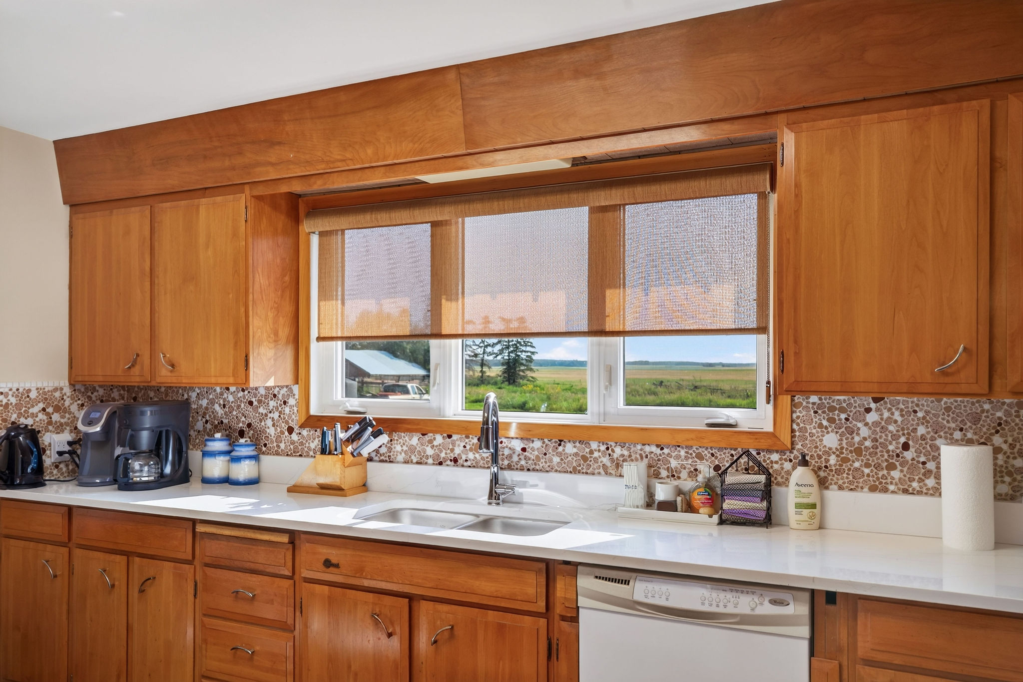 Kitchen sink and window of the Lefebvre home