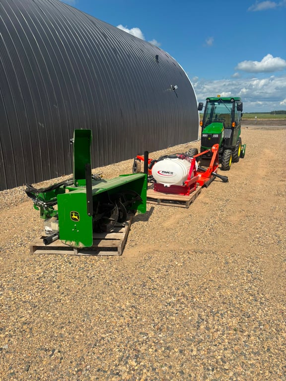 Snow blower attachment and sprayer