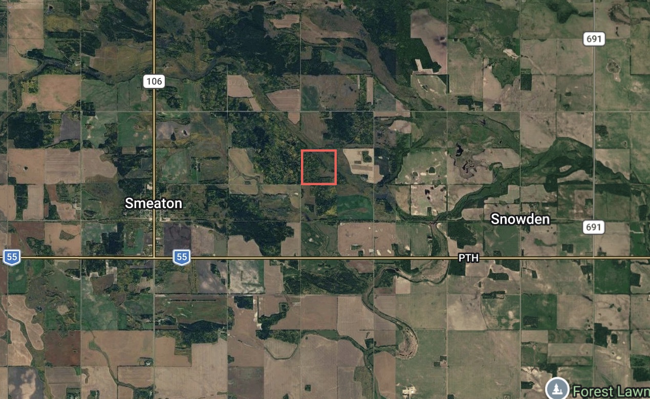 Aerial view showing Smeaton Quarter near Highways 55, 106 and 691
