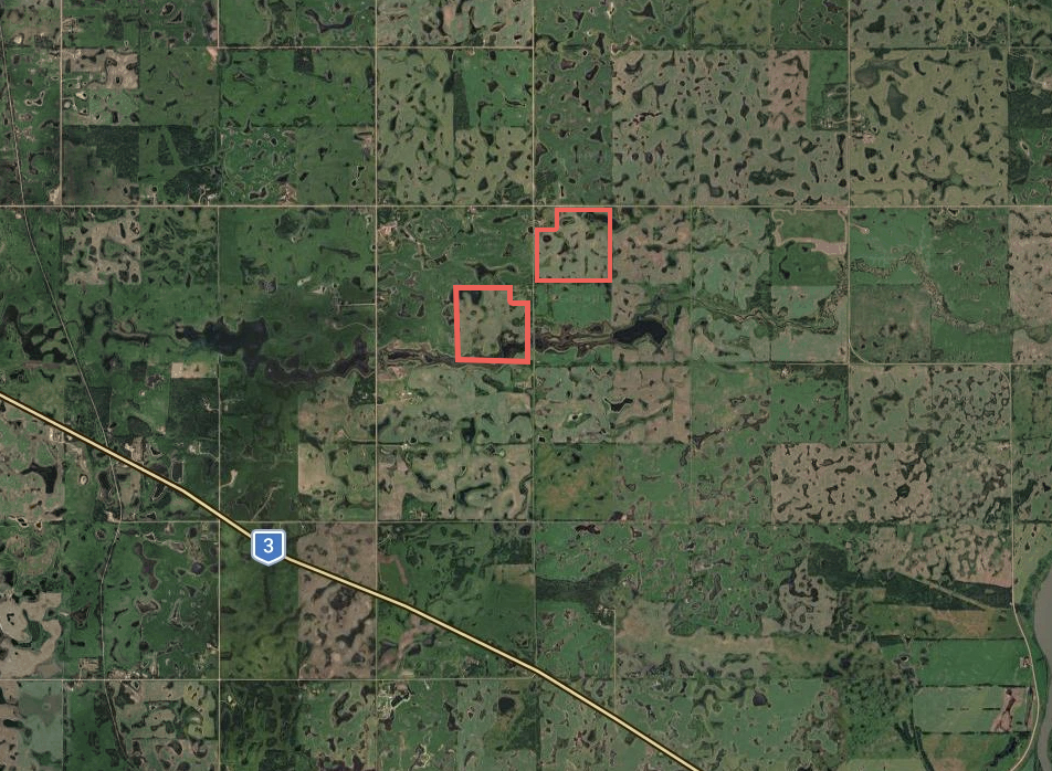 Satellite overview of the Prince Albert quarters near Highway 3